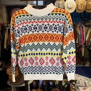 Vintage Perspectives Colorful Patterned Sweater